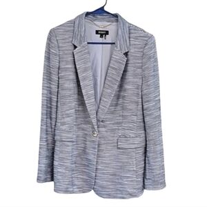 [DKNY]  High Tide Women's Blazer Textured Multi-Tone Blue & White Size 10 NWOT